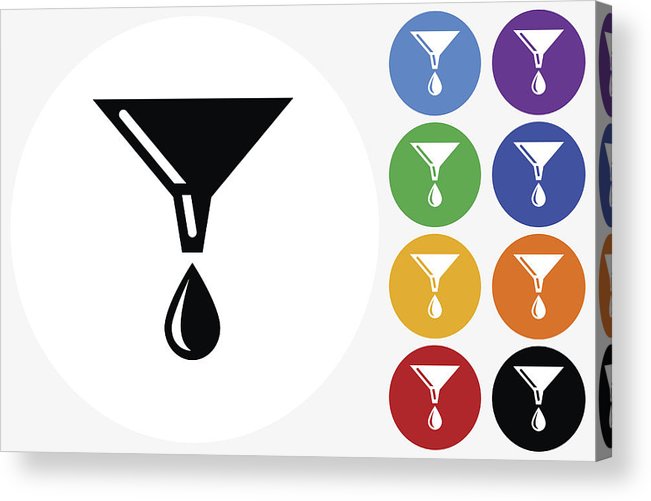 651x501 Oil Drip Icon On Flat Color Circle Buttons Acrylic Print