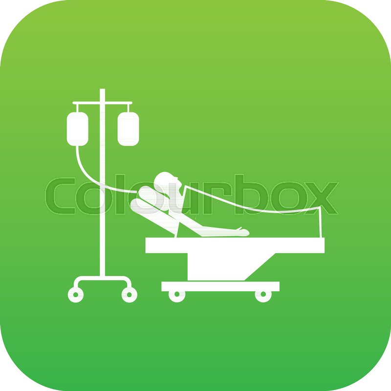 800x800 Patient In Bed On A Drip Icon Digital Stock Vector Colourbox