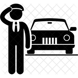 256x256 Car Driver Icon Of Glyph Style