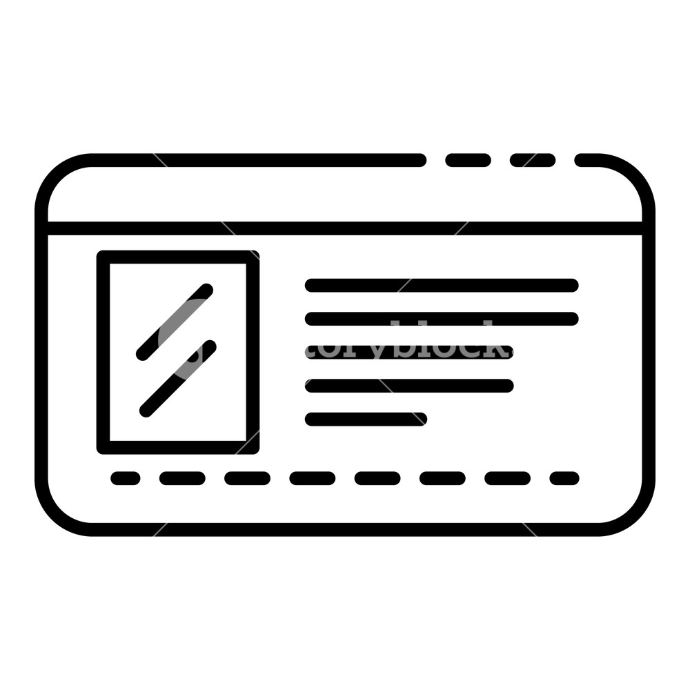 1000x1000 Driver License Id Icon Outline Driver License Id Vector Icon