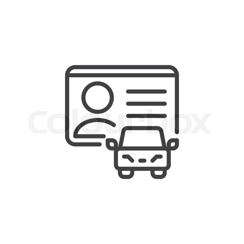 800x800 Driver License Outline Icon Linear Stock Vector Colourbox