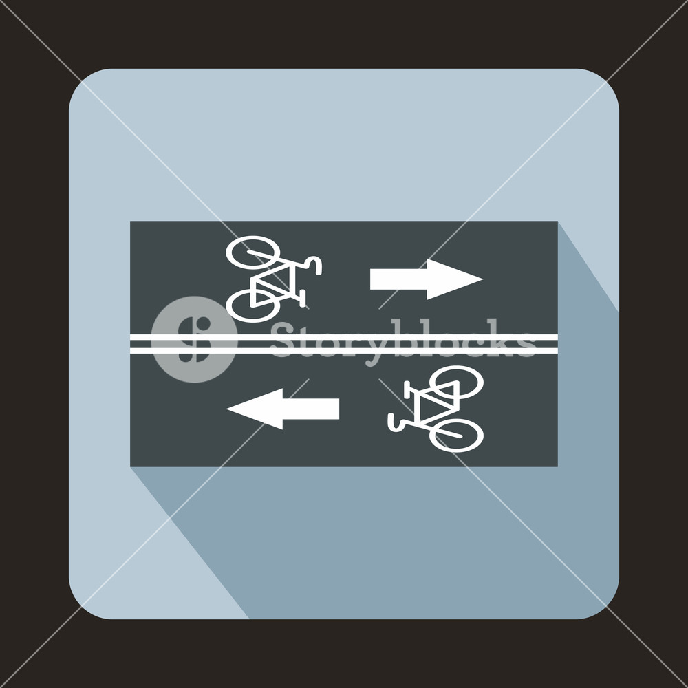 1000x1000 Road For Cyclists Icon In Flat Style With Long Shadow Driveway