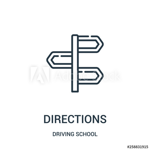 500x500 Directions Icon Vector From Driving School Collection Thin Line