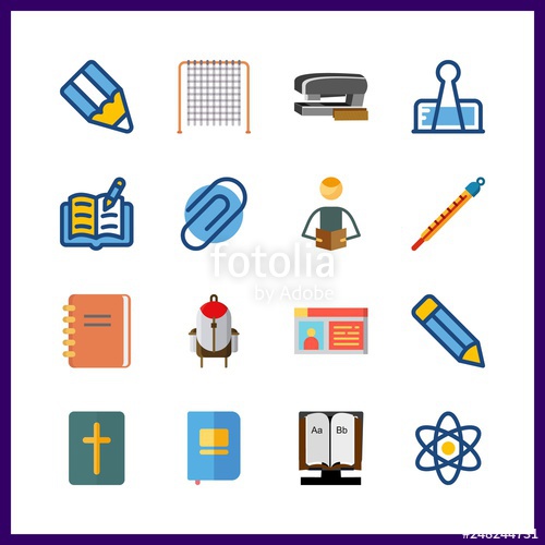 500x500 School Icon Vector Illustration School Set Physics