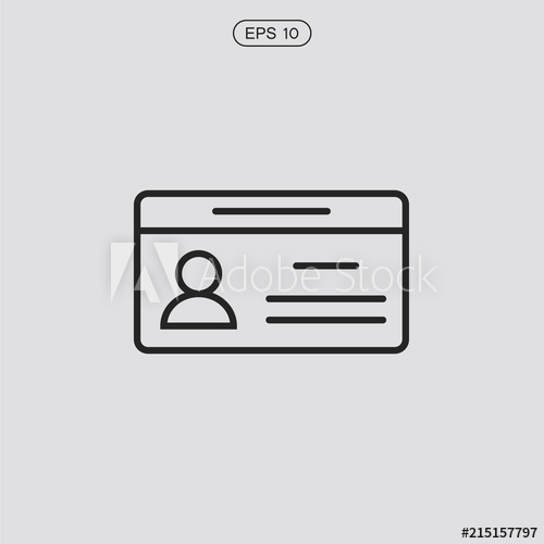 500x500 Car Driver, Driving License, Id Card Thin Line Icon