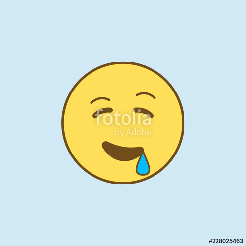 500x500 Drooling Colored Line Icon Simple Yellow And Brown Element
