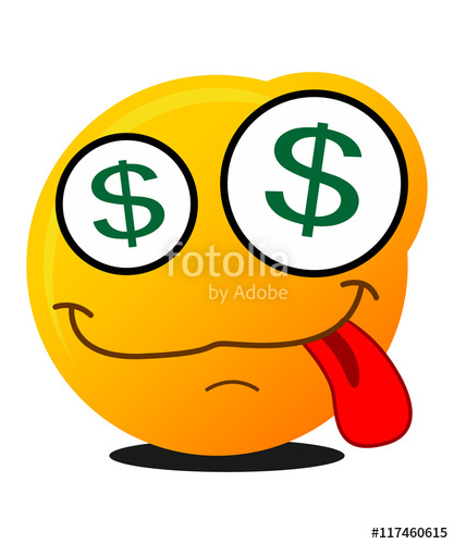 417x500 Dollar Sign Eyes Drooling With Tongued Out Emoticon Emoji