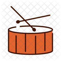 256x256 Drum Icon Of Colored Outline Style
