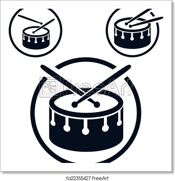 561x581 Free Art Print Of Snare Drum Icon, Single Color Vector Music Theme
