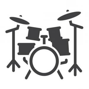 300x300 Drum Kit Glyph Icon Music And Instrument Vector Wallkeeper