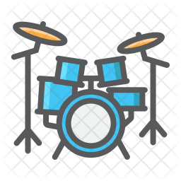 256x256 Drum Kit Icon Of Colored Outline Style
