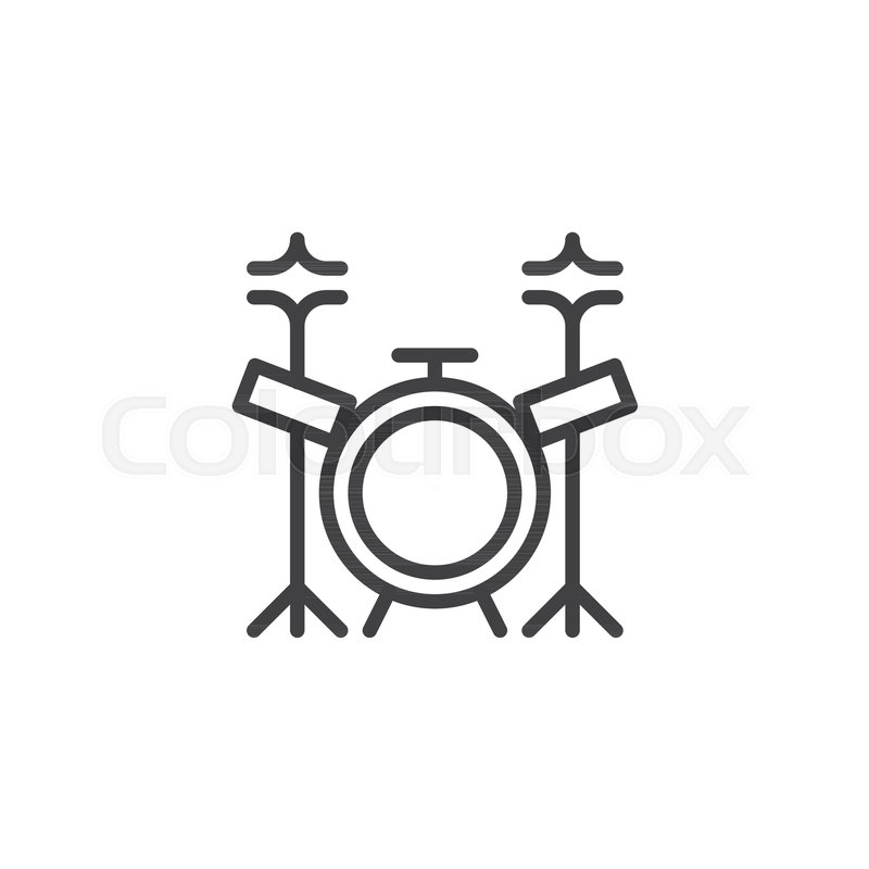 800x800 Drum Kit Outline Icon Linear Style Stock Vector Colourbox