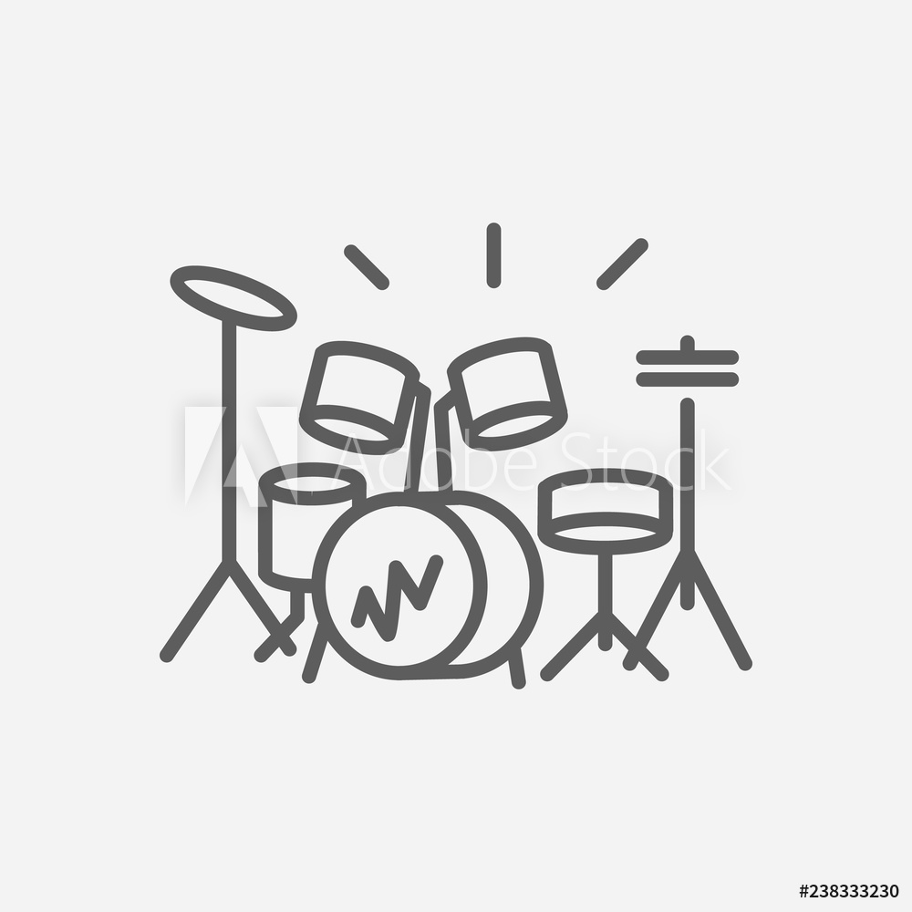 1000x1000 Photo Art Print Drum Kit Icon Line Symbol Europosters