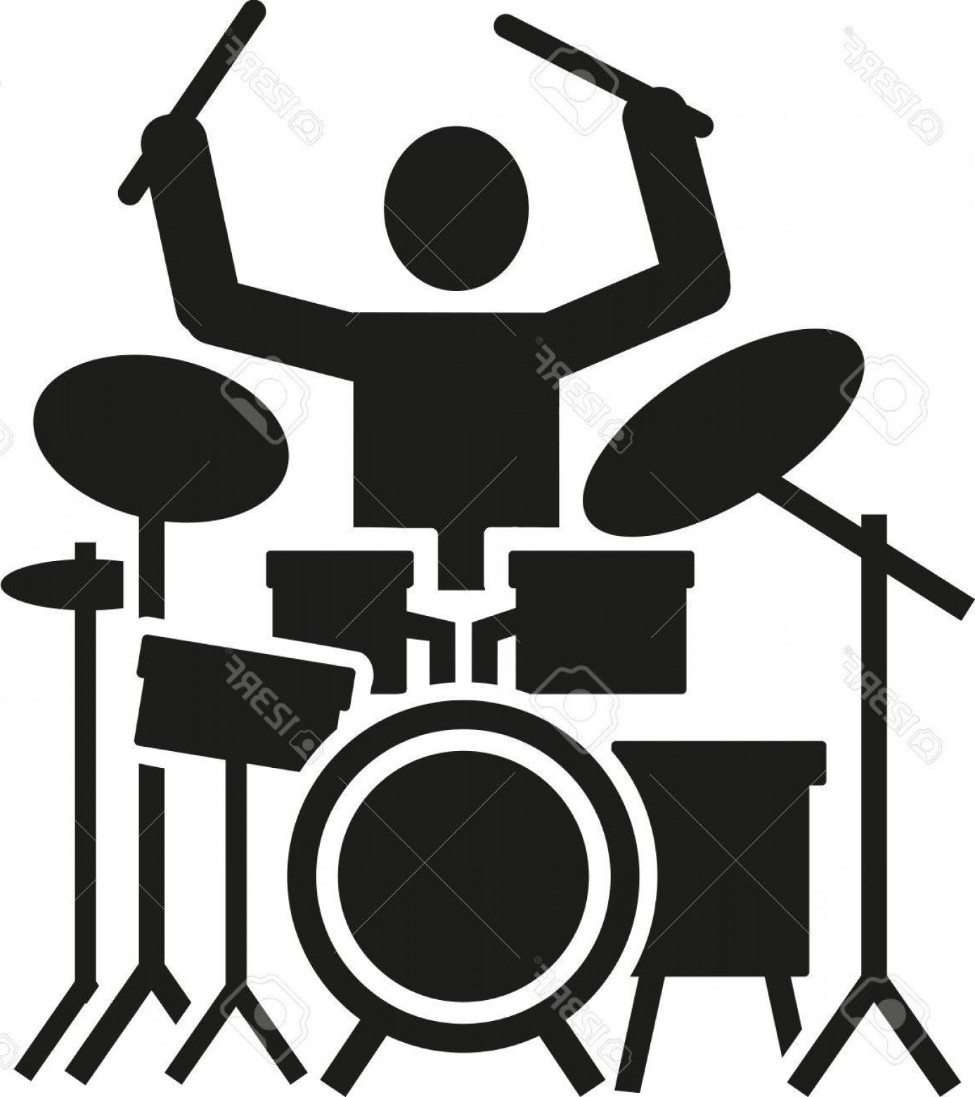1387x1560 Photostock Vector Icon Of A Drummer With Drum Kit Geekchicpro