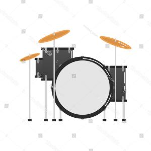 300x300 Vector Icon Drum Kit On White Createmepink
