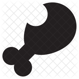 256x256 Drumstick Icon Of Glyph Style