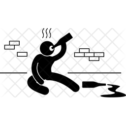256x256 Drunk Man Icon Of Glyph Style