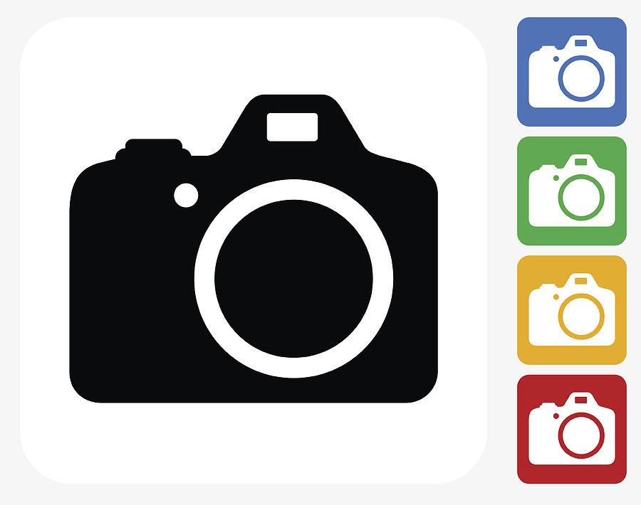 900x710 Dslr Camera Icon Flat Graphic Design Drawing