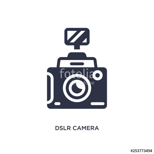 500x500 Dslr Camera Icon On White Background Simple Element Illustration