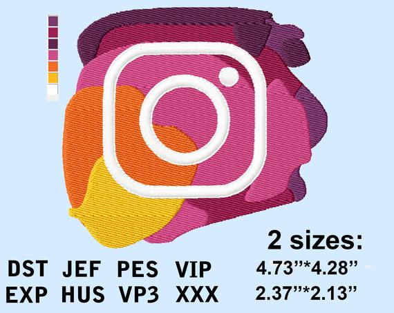 570x453 Machine Embroidery Design Template Instagram Icon Logo Etsy