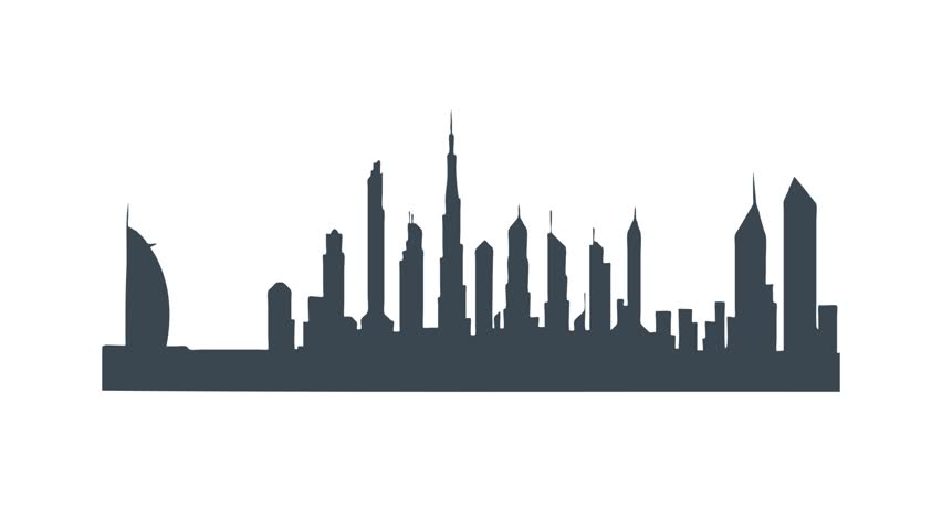 852x480 Dubai City Icon Animation Cartoon Stock Footage Video