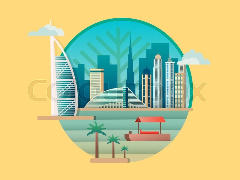 800x600 Dubai City Building Icon Skyscraper Stock Vector Colourbox