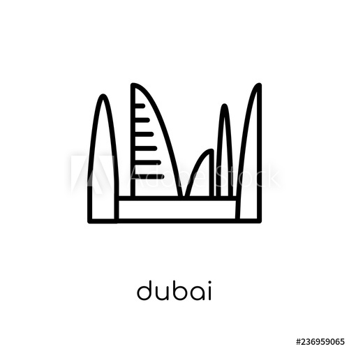 500x500 Dubai Icon Trendy Modern Flat Linear Vector Dubai Icon On White