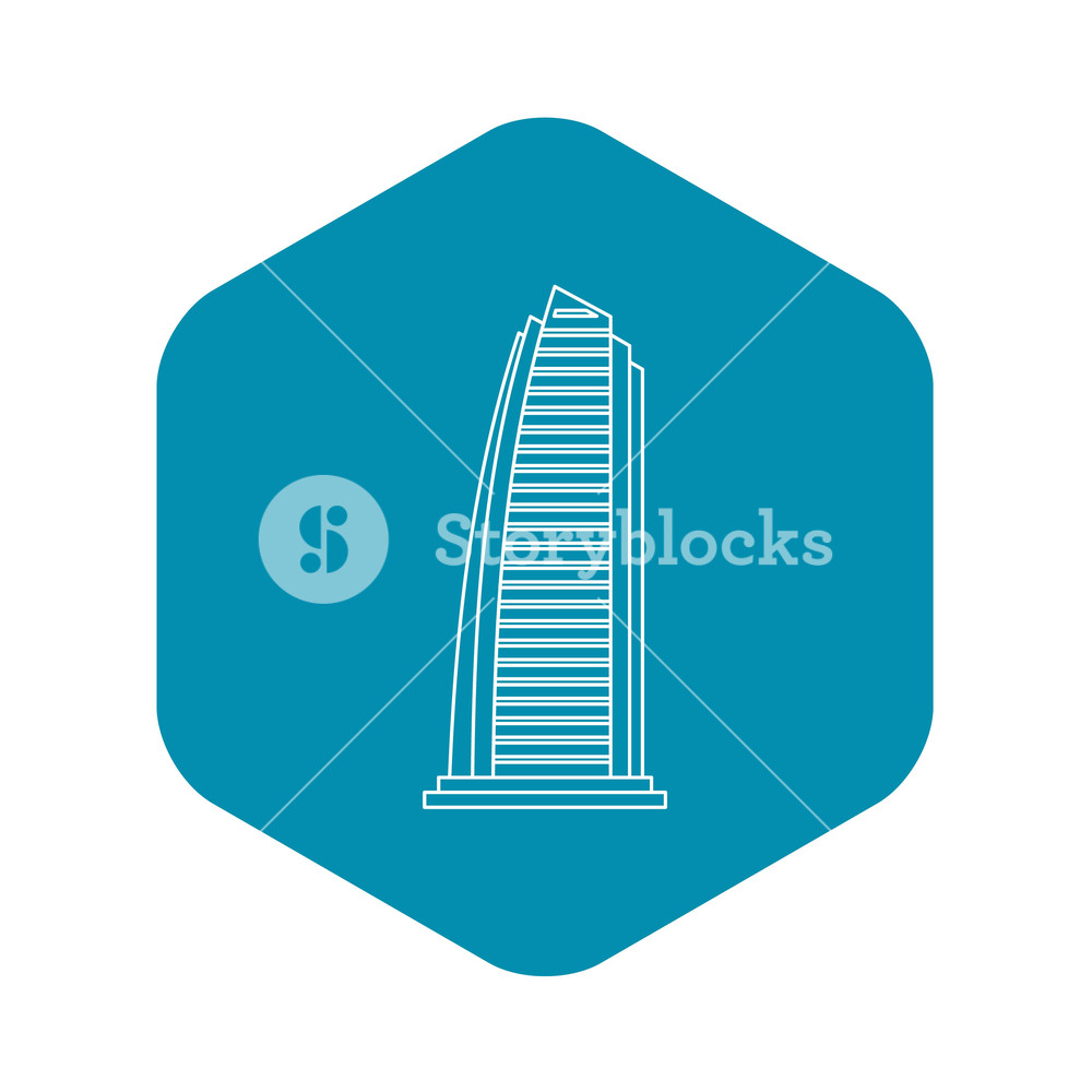 1000x1000 Skyscraper In Dubai Icon Outline Illustration Of Skyscraper