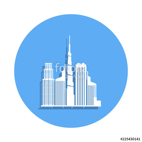 500x500 Cityscape Of Dubai Icon In Badge Style One Of Cityscape