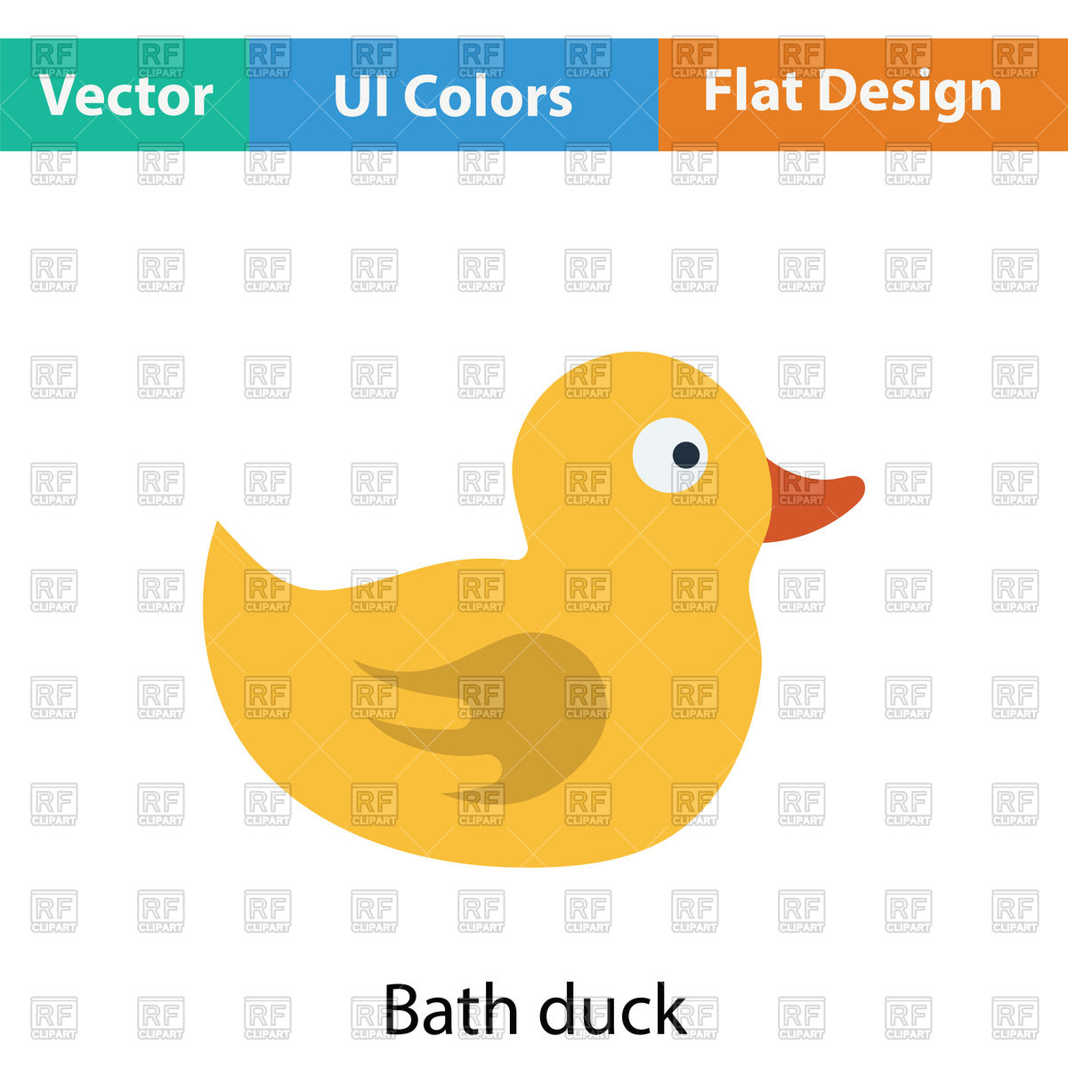 1200x1200 Flat Color Design Of Bath Duck Icon In Ui Colors Vector Image
