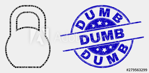 500x247 Dotted Iron Pound Mosaic Icon And Dumb Seal Blue Vector Round