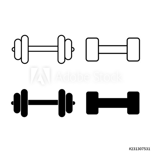 Dumbbell Icon In Modern Flat Design Isolated On White Background 500x500 Dumbbell Icon In Modern Flat Design Isolated On White Background