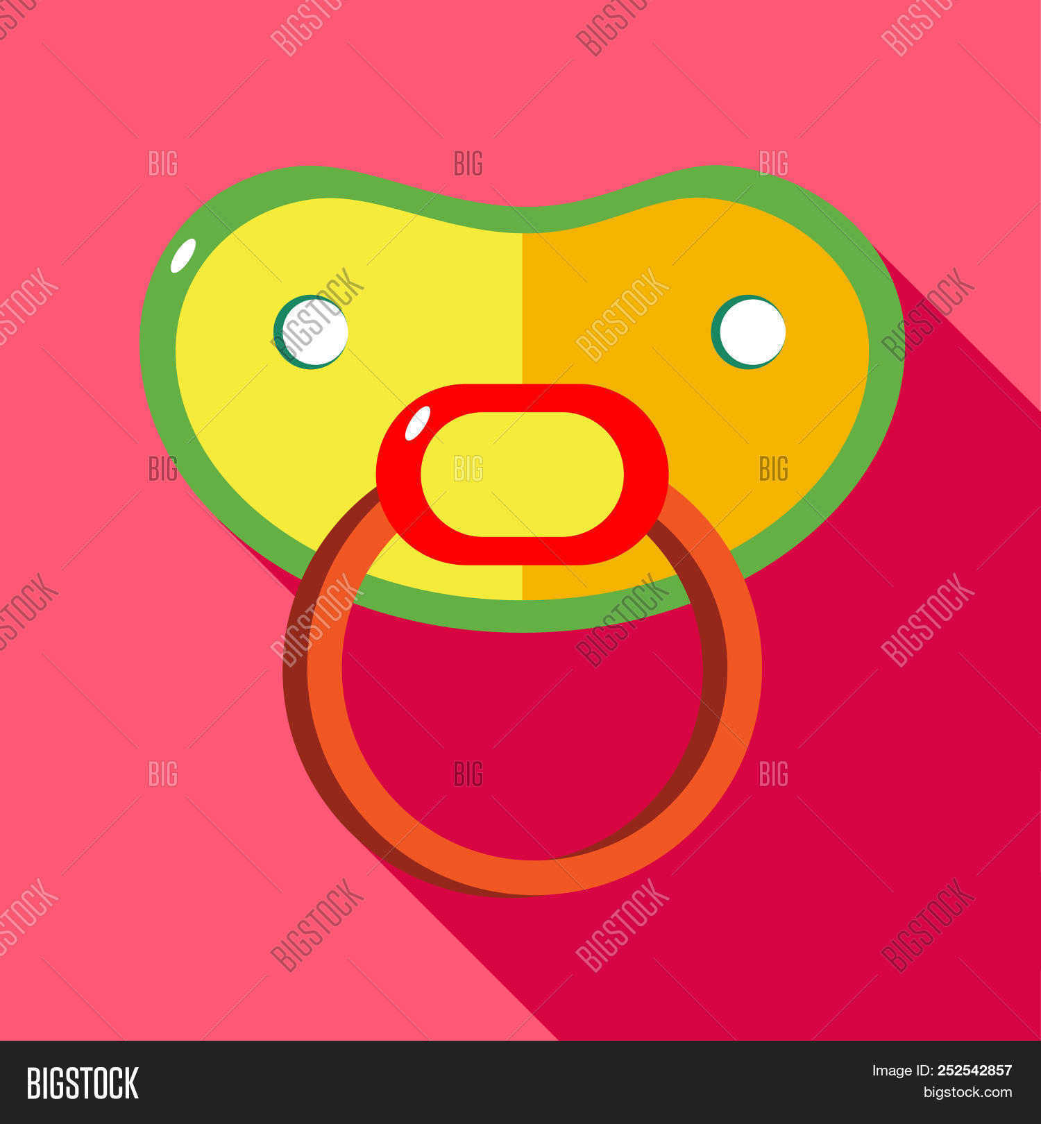 1500x1620 Baby Dummy Icon In Flat Style With Long Shadow Image