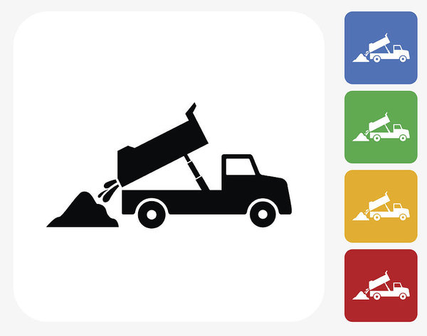 600x473 Dump Truck Icon Flat Graphic Design Art Print