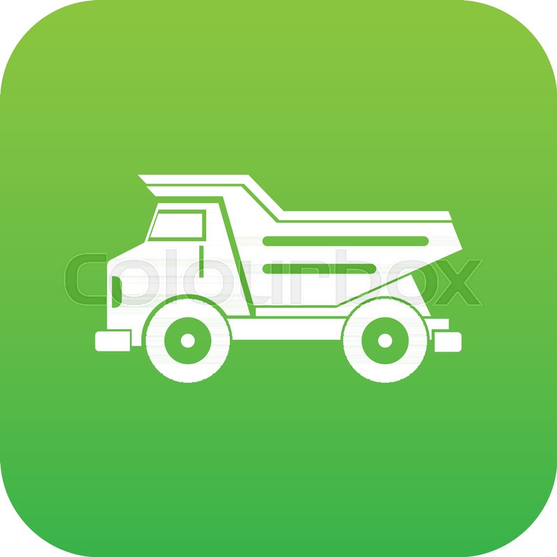 800x800 Dump Truck Icon Digital Green For Any Stock Vector Colourbox