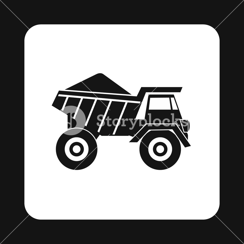 1000x1000 Dump Truck Icon In Simple Style Isolated On White Background