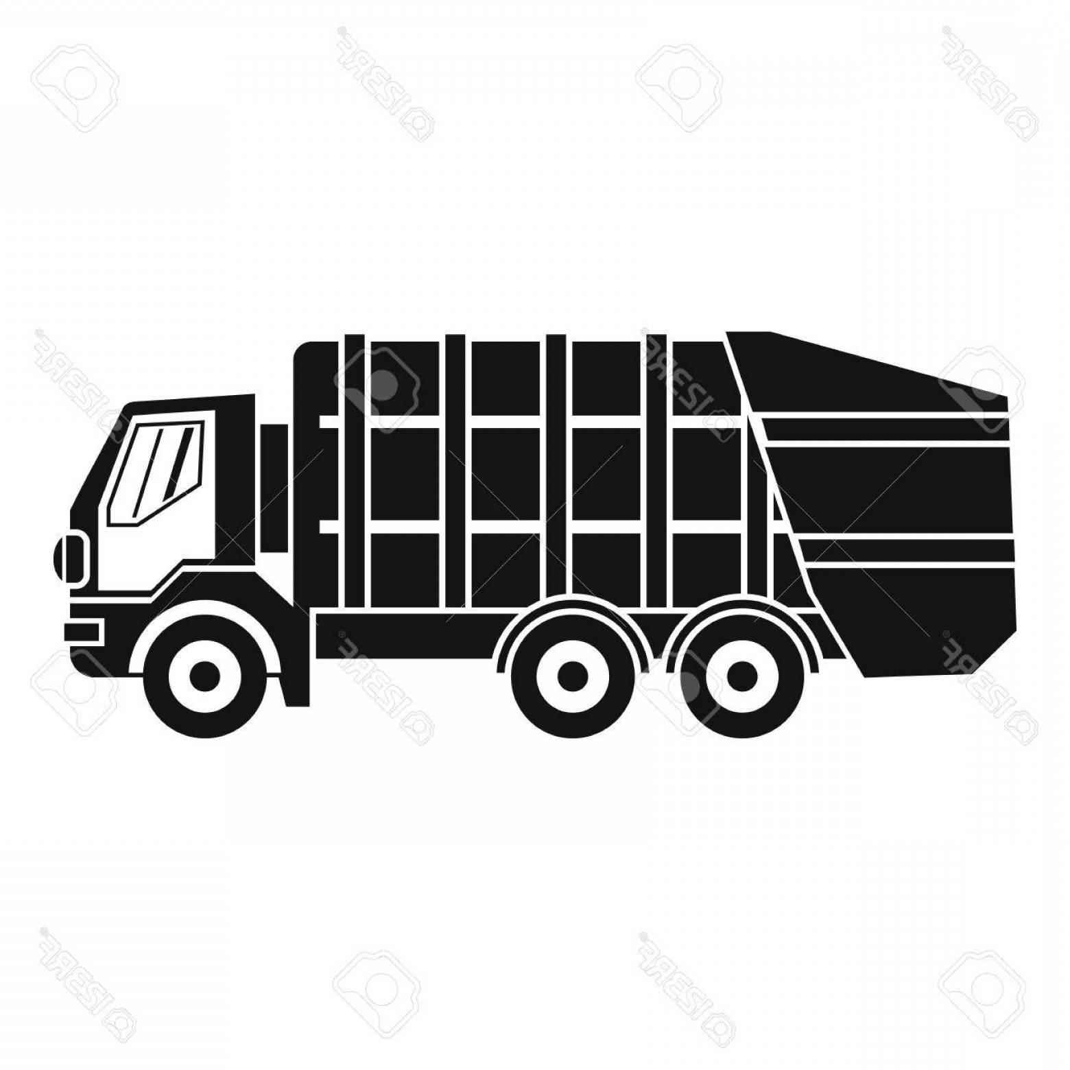 1560x1560 Photostock Vector Garbage Truck Icon Simple Illustration