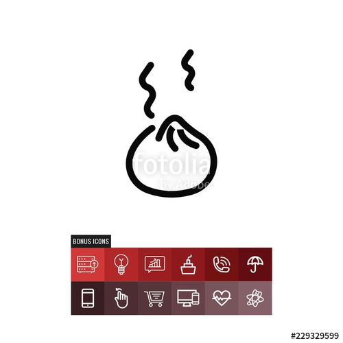 500x500 Dumpling Vector Icon Stock Image And Royalty Free Vector