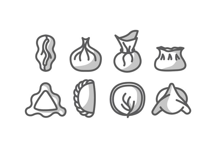 700x490 Dumpling Vector Icons