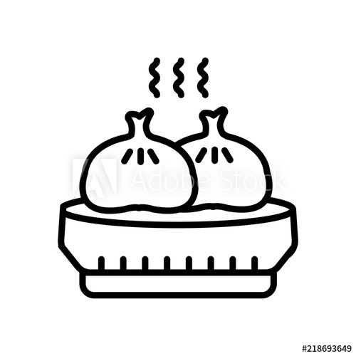 500x500 Dumpling Icon Isolated On White Background Modern And Editable