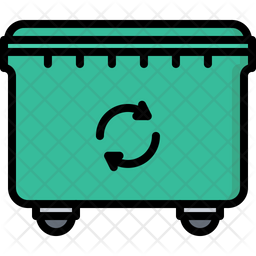 256x256 Dumpster Icon Of Colored Outline Style