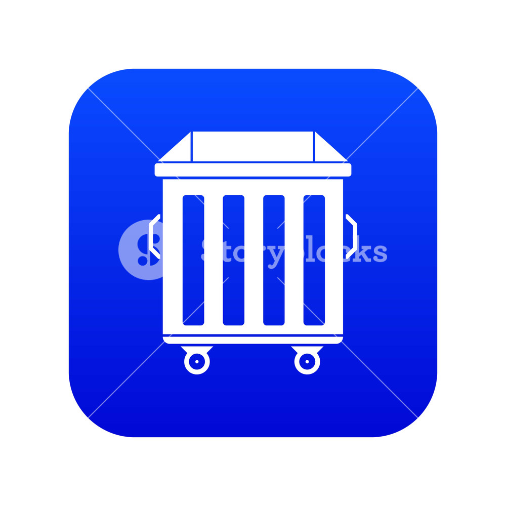 1000x1000 Dumpster On Wheels Icon Digital Blue For Any Design Isolated