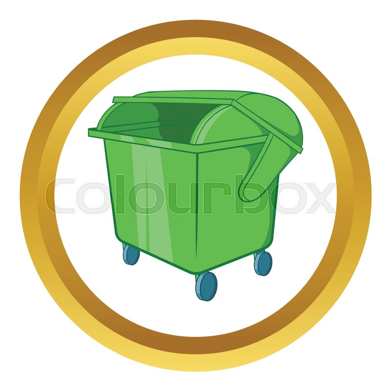 800x800 Dumpster Vector Icon In Golden Circle, Stock Vector Colourbox