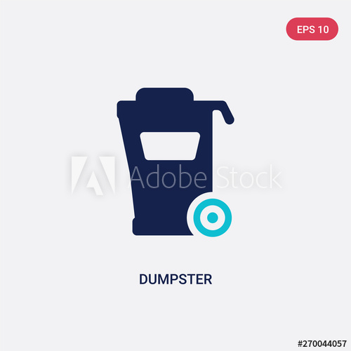 500x500 Two Color Dumpster Vector Icon From Cleaning Concept Isolated