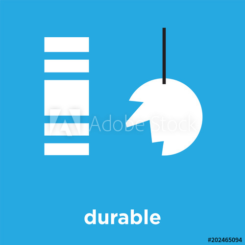 500x500 Durable Icon Isolated On Blue Background