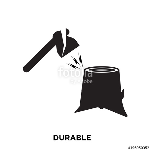500x500 Durable Icon On White Background, In Black, Vector Icon