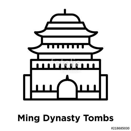 500x500 Ming Dynasty Tombs Icon Isolated On White Background Modern