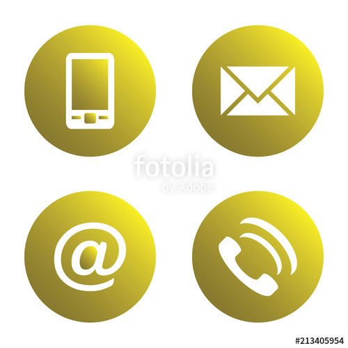 500x500 Vector Icon Set Yellow Spherical Communication Icons