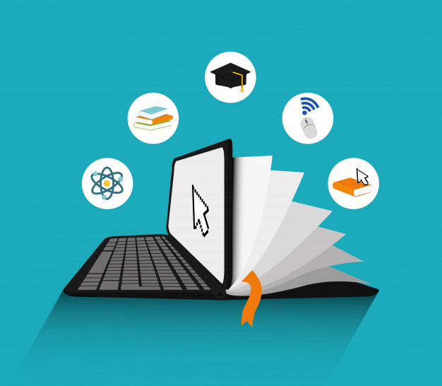 626x546 E Learning Concept With Icon Design Vector Premium Download