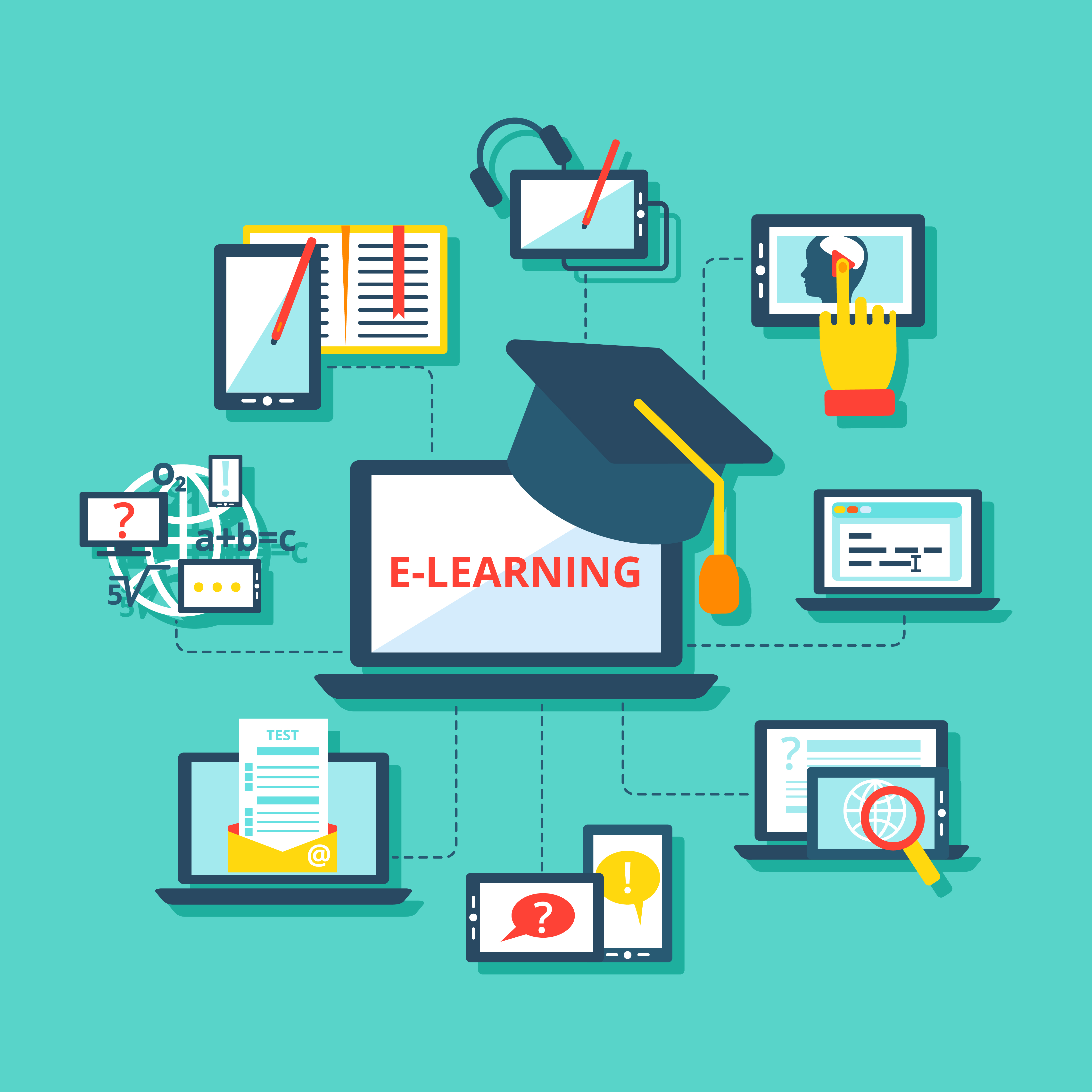 4500x4500 E Learning Icons Flat